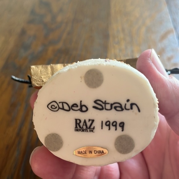 Vintage 1999 Deb Strain Snowman Christmas Ornament Primitive Folk Art - Picture 6 of 9